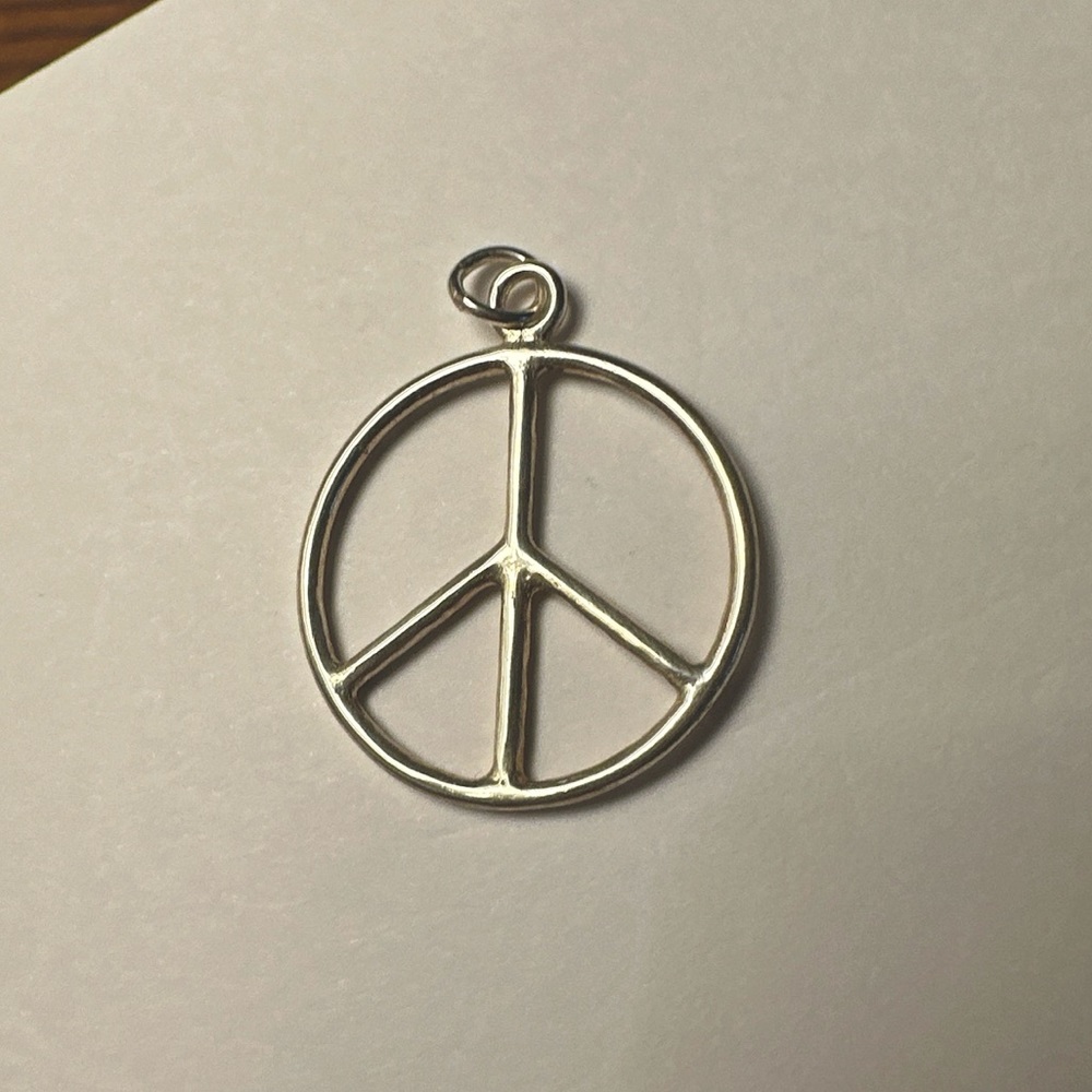 Sterling Silver 925 Peace Sign Charm